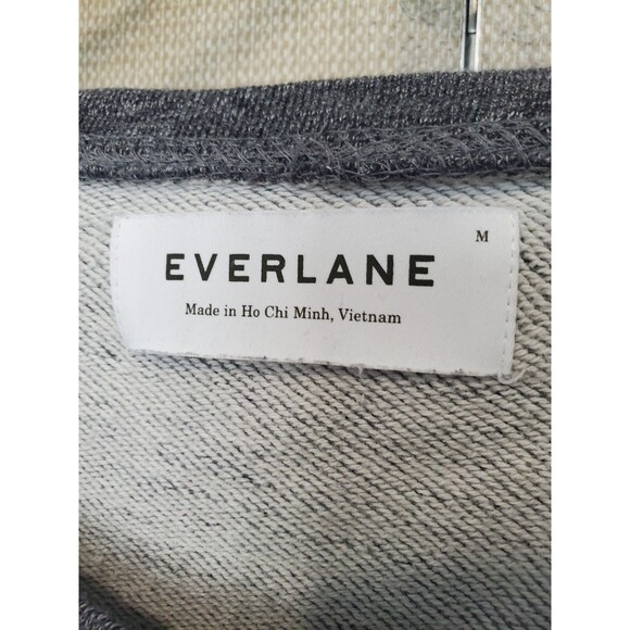 Everlane Women’s Heathered Gray Cropped Sweatshirt Long Sleeve Size Medium - Picture 3 of 5